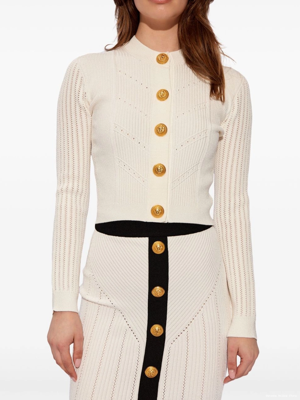 Affordable Women cardigan ribbed-knit Versace 0715